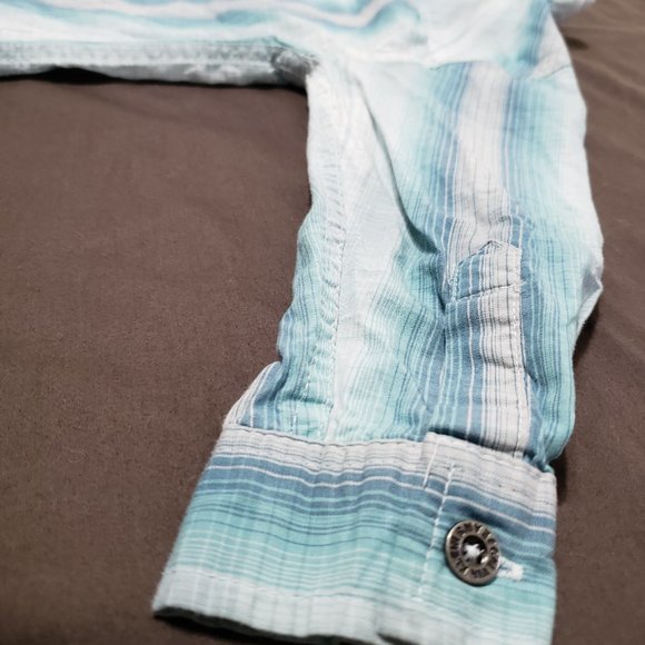 Calvin Klein Button Up Collared Shirt Blue Stripe Long Sleeve 3T 100% Cotton - Picture 5 of 9